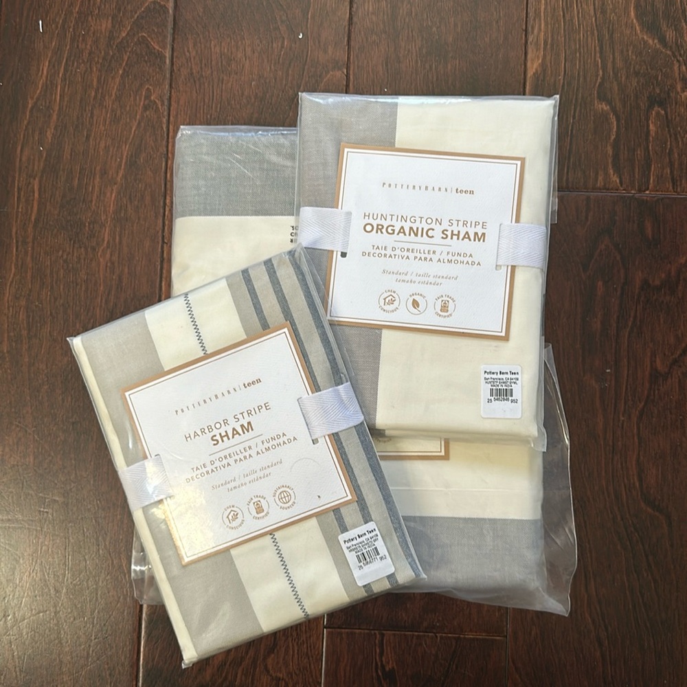BRAND NEW Pottery barn teen striped bedding DUVET+SHAM